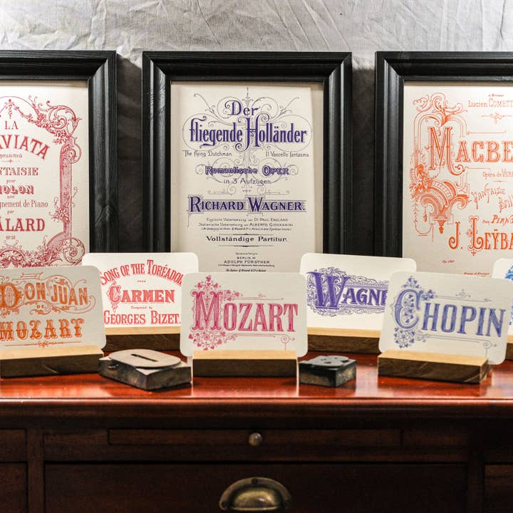 L'Atelier Letterpress – wholesale Vardagliga hälsningskort – Boktryckskort Klassisk musik Chopin