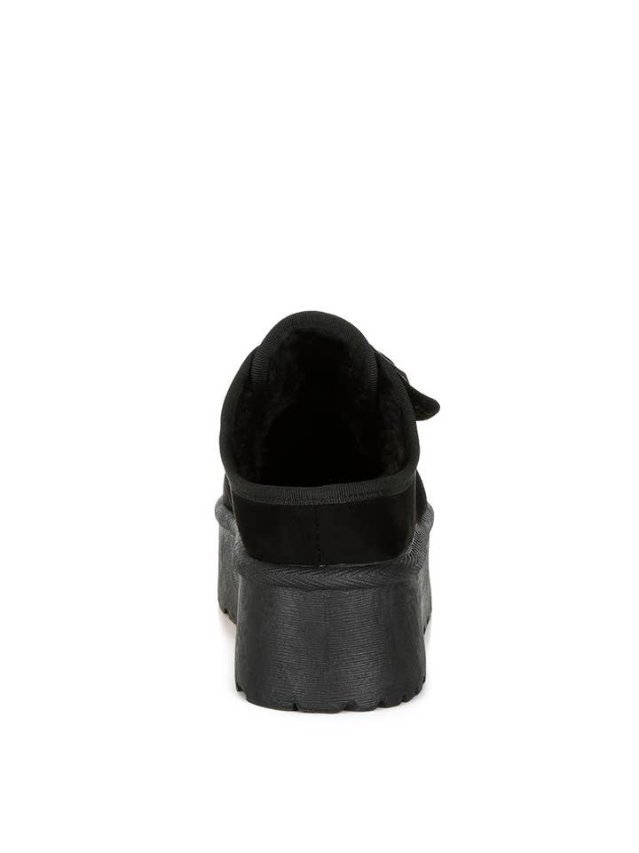 Rag Company - Wholesale Slip On Sneakers - Women's - Mayfield Buckle Strap Fur Platform Classic Slip-On