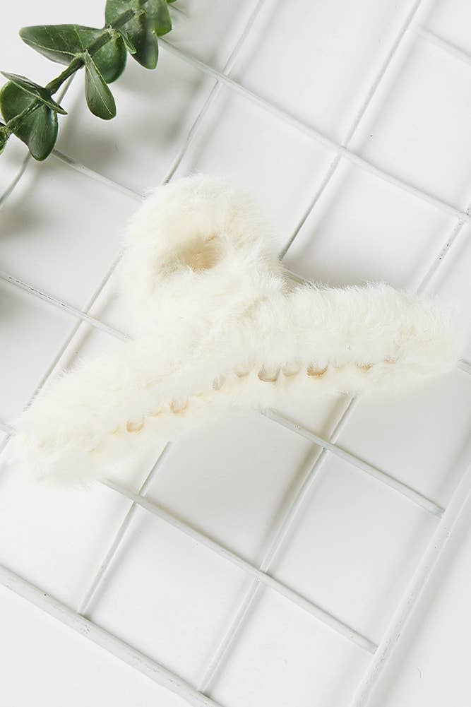 Hana - Wholesale Hair Clip - Women's - Solid Color Furry Single Knot Hair Claw2