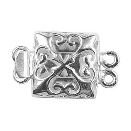 CSF-418 Silver Overlay Multi Strand Clasp With 2 Hole for wholesale by Bali Designs