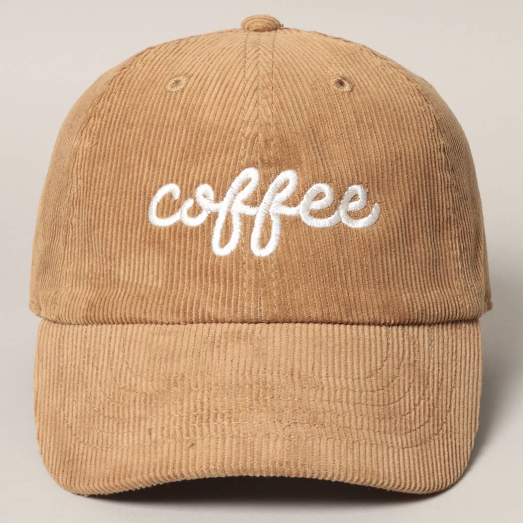 Fashion City - Wholesale Baseball cap – Women's - COFFEE Embroidered Corduroy Cap4