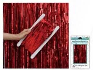 Party Expo, LLC – wholesale Decal – Party decorations – Red Foil Fringe Curtain - 3ft X 8ft0