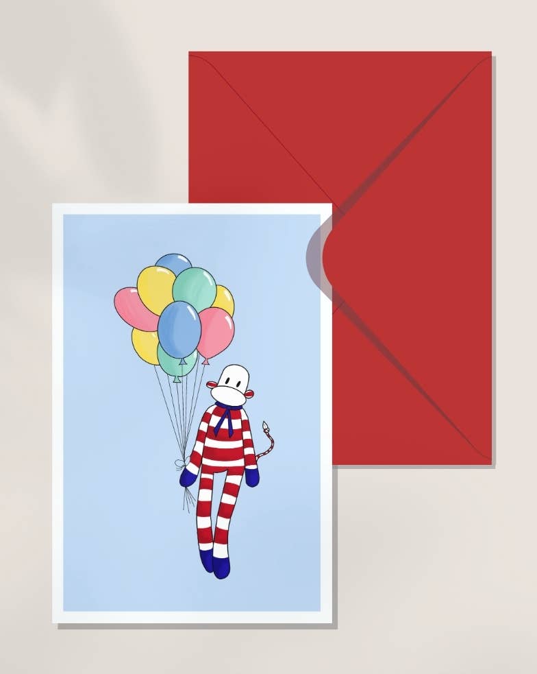 Monsieur Chaussette - Vendita all'ingrosso Biglietti di auguri - Carta doppia - Cirque Ballons Bleu0