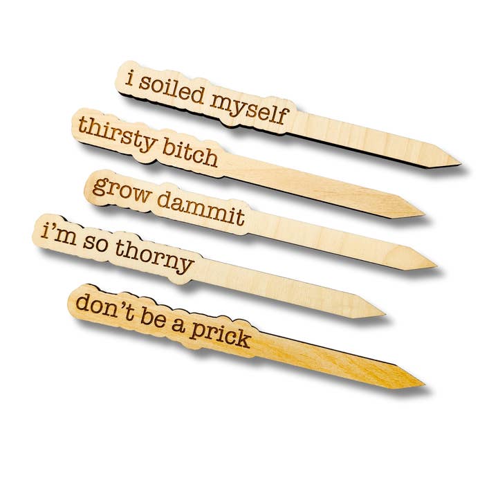 Funny Wooden Plant Stakes~Adult Humor for wholesale by Betsy Jane Studio