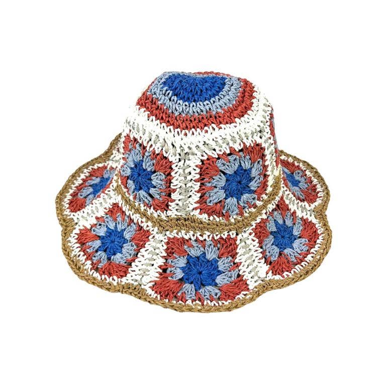 Chenson & Gorett - Wholesale Bucket Hat - Women's - Beautiful Women's Paper Hat with Flower Design for Summer18