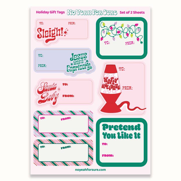 Hojas adhesivas con etiquetas adhesivas para regalos navideños de Papá Noel para venta al por mayor de No Yeah For Sure