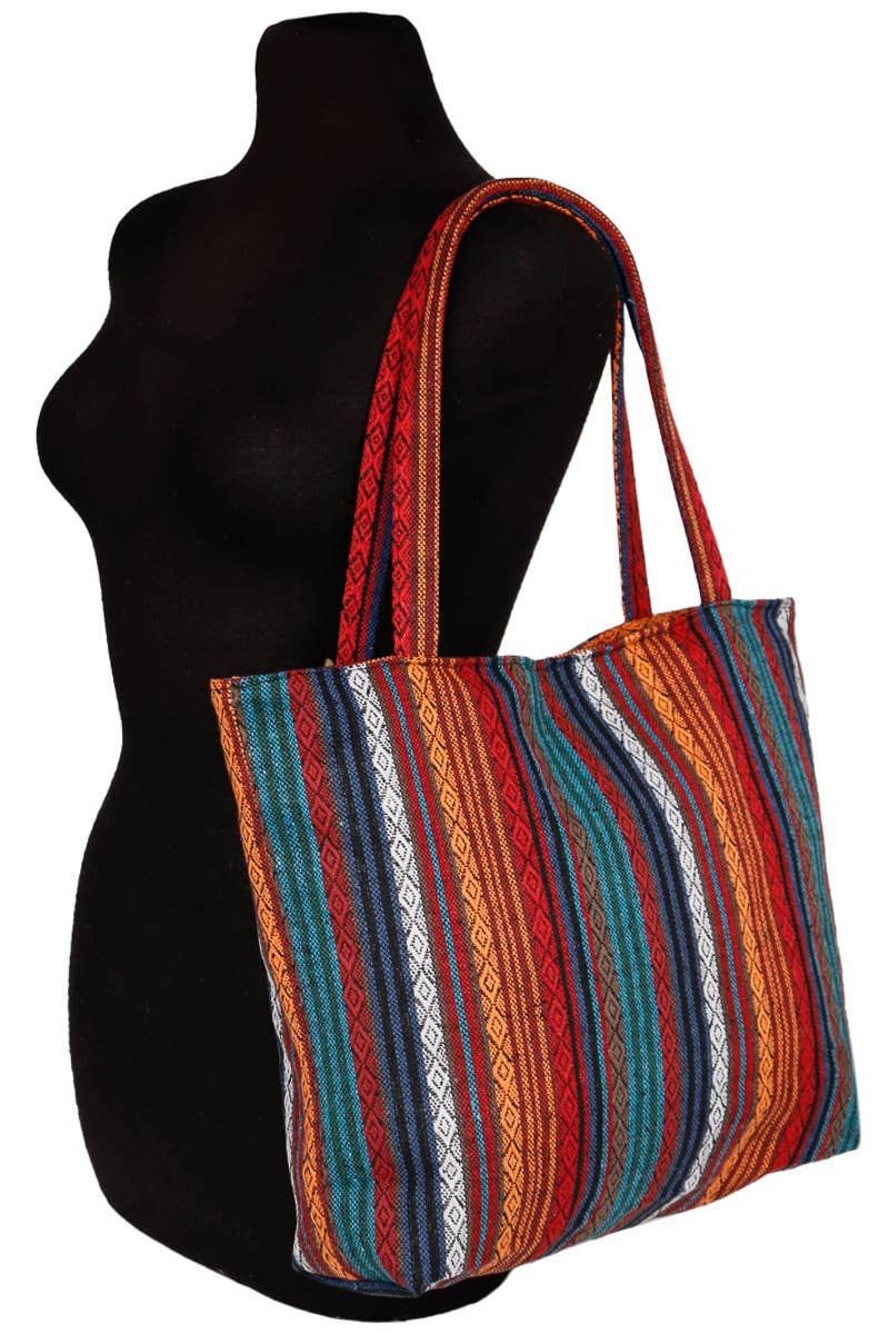 ASSORTED Navajo Baja Tribal Woven Canvas Tote Bag for wholesale on Faire1