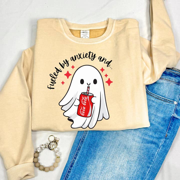 Peak To Pine Designs - Wholesale Graphic Sweatshirt - Women's - Cola & Anxiety - Sweatshirt