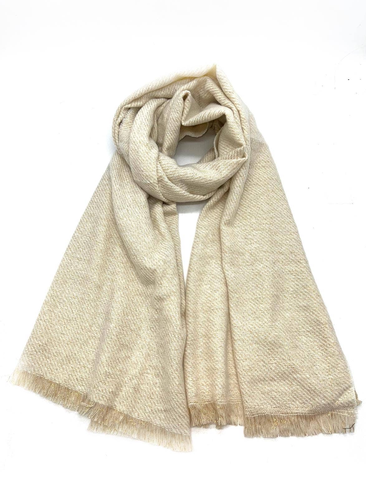 LINETA - Wholesale Scarf - Women's - HH-335 Plain scarf with lurex9