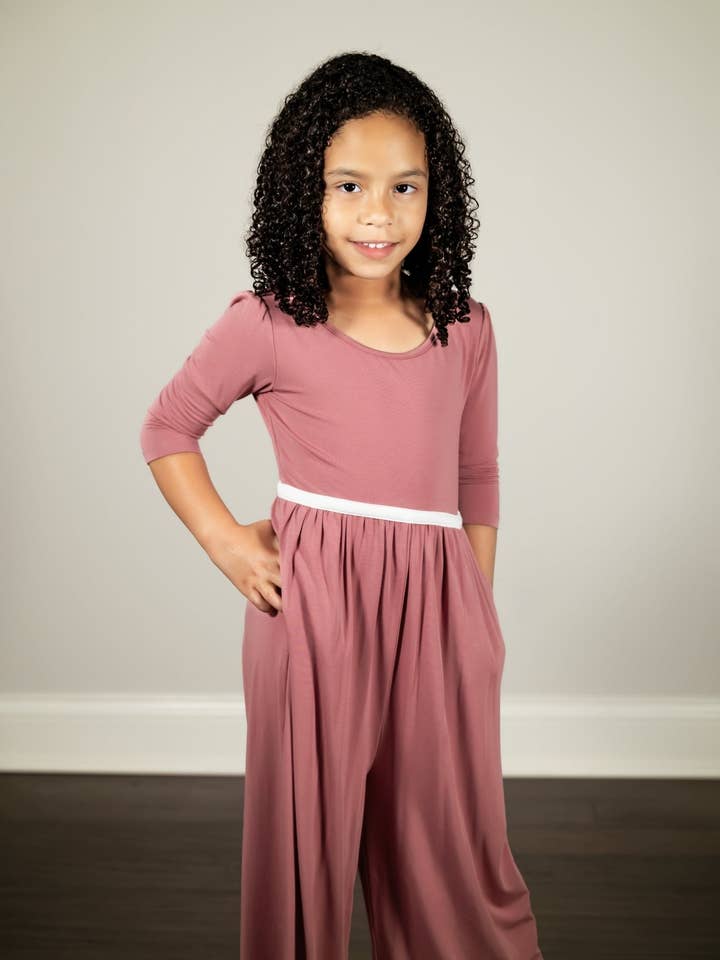 Romper Perna Larga em Rosa Romântica por atacado de Twinflower Creations