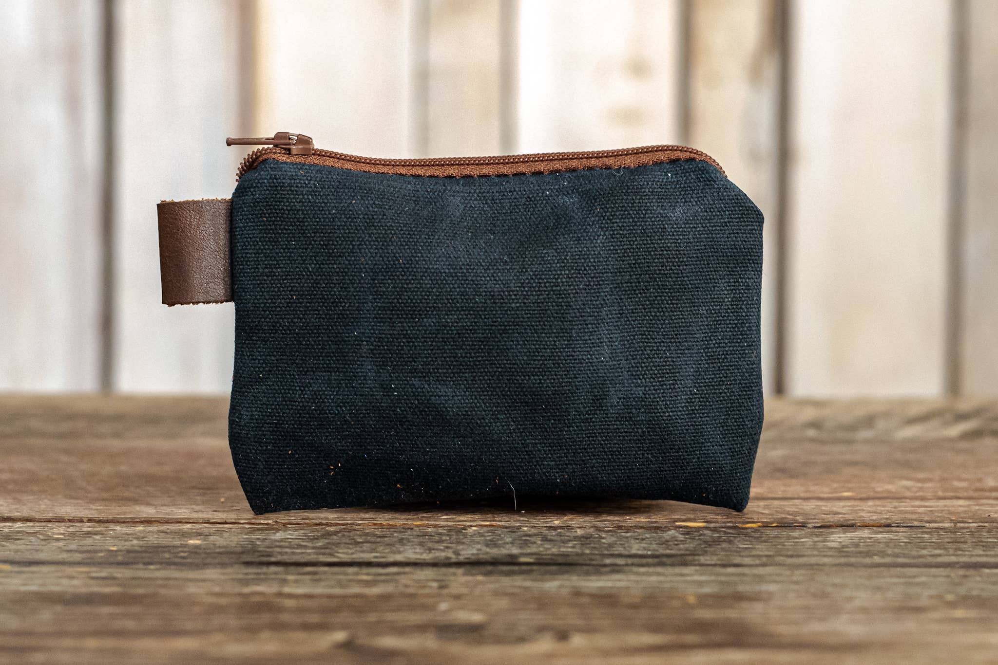 In Blue Handmade - Wholesale Pouch - Unisex - Small Handmade Waxed Canvas Zipper Pouch1