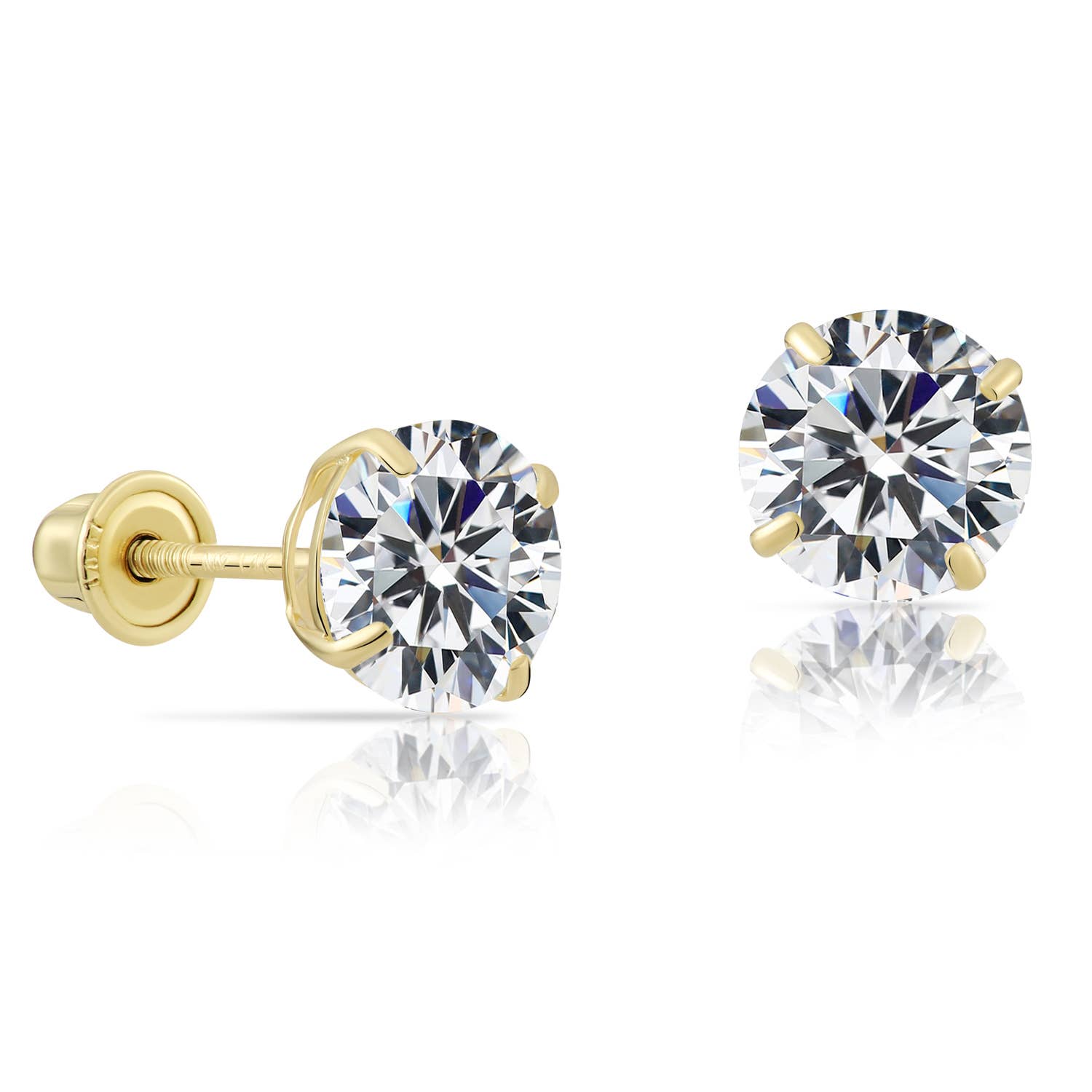 NY Gold & Silver Trading Inc. - Wholesale Stud/Post Earrings - 14K and 10K Solid Yellow Gold CZ Stud Earring - Screwback3
