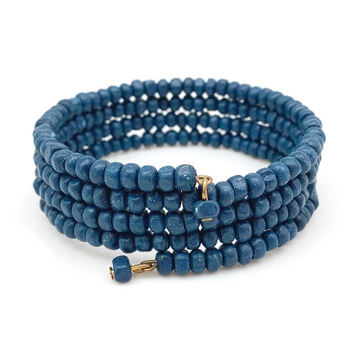 Sachi Chromatic Hues - Royal Blue Coil Bracelet for wholesale by Anju Jewelry