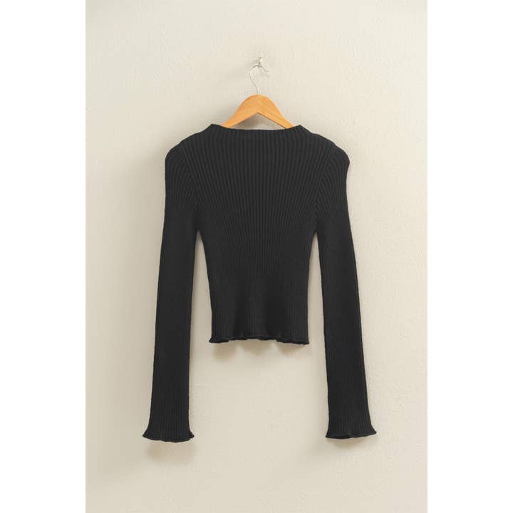 HYFVE - Wholesale Knit Top - Women's - Sleek Mock Neck Ribbed Knit Top6
