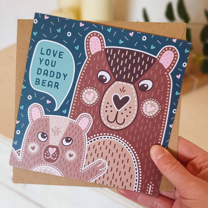 Jess A Little Creative - Wholesale Father's Day Card - Cute 'Love You Daddy Bear' Father's Day Card1