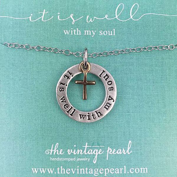 It is Well With My Soul Necklace for wholesale by The Vintage Pearl