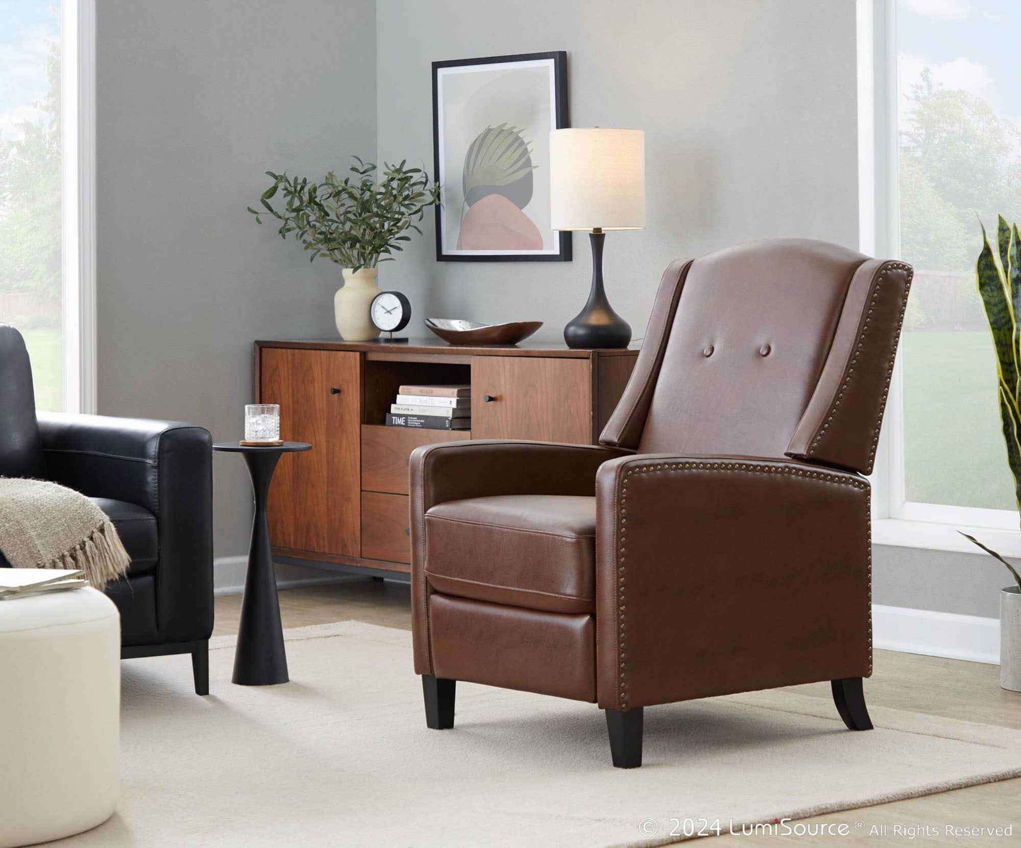 Stanley Recliner in Black Wood for wholesale on Faire11