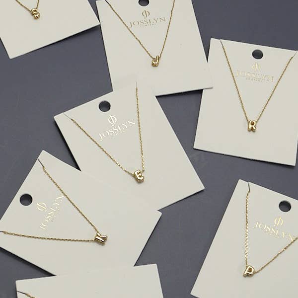 JOSSLYN by wall to wall - Wholesale Pendant/Charm Necklace - MINI PERSONALIZED INITIAL 3D BUBBLE LETTER NECKLACE | 80N324