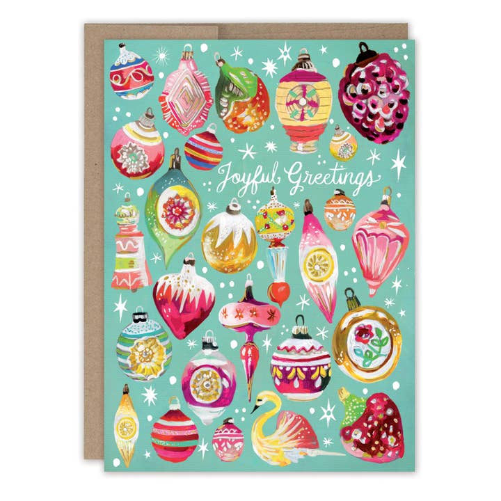 Vintage Ornaments Holiday Card for wholesale by Biely & Shoaf