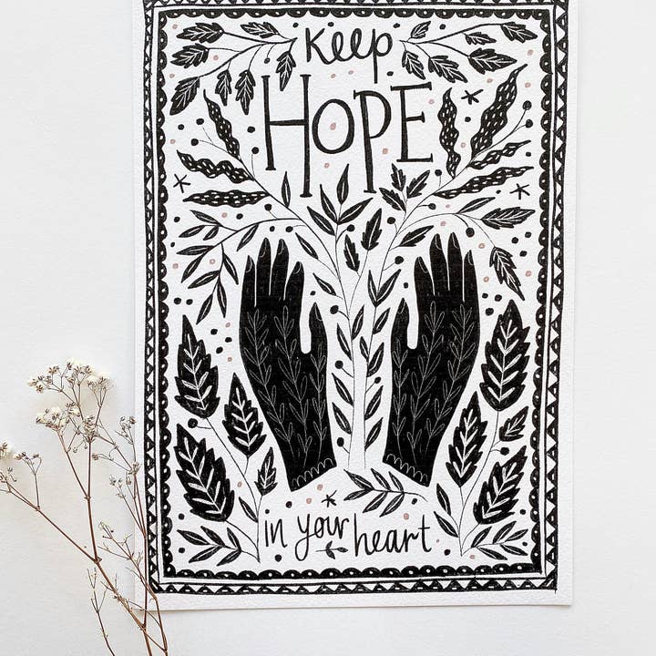 Keep Hope In Your Heart A4 Print for wholesale by Juniper Press