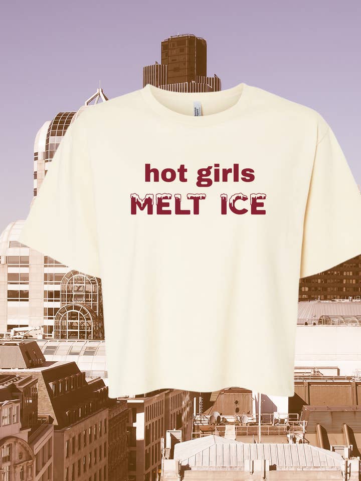 Fundraiser Anti-ICE Hot Girls Melt ICE Mid-Crop Graphic Tee for wholesale by Uncommon Wild