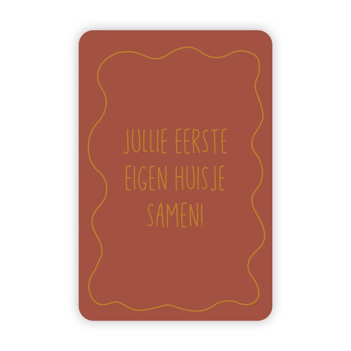 Wenskaart | Jullie eerste eigen huisje samen goudfolie voor wholesale door Wensjegeluk