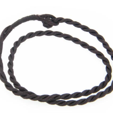 Dark Brown Synthetic Faux Silk Rope Cord 17" Necklace for wholesale by Silver Insanity