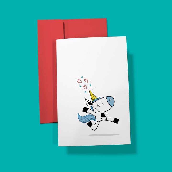 Unicorn | Valentine's Day Note Card for wholesale by Hi, Hello There