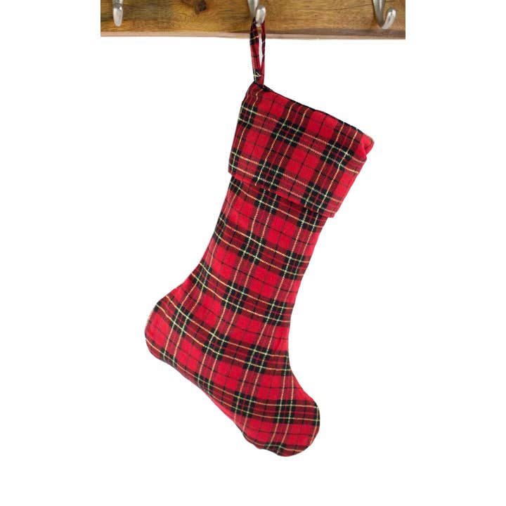 Fennco Styles - Wholesale Holiday Stocking - Classic Tartan Plaid Dazzle Christmas Stocking