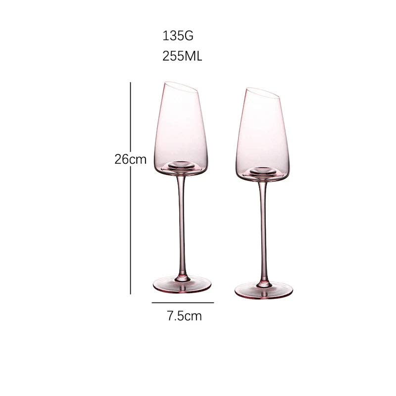 Kiyo Home - Wholesale Wine Glass - Pink Glasses 2-Piece Set2