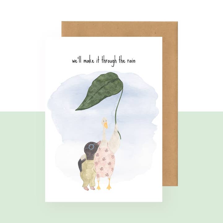 Postkarte - durch den Regen für den Großhandel von Studio Bertha