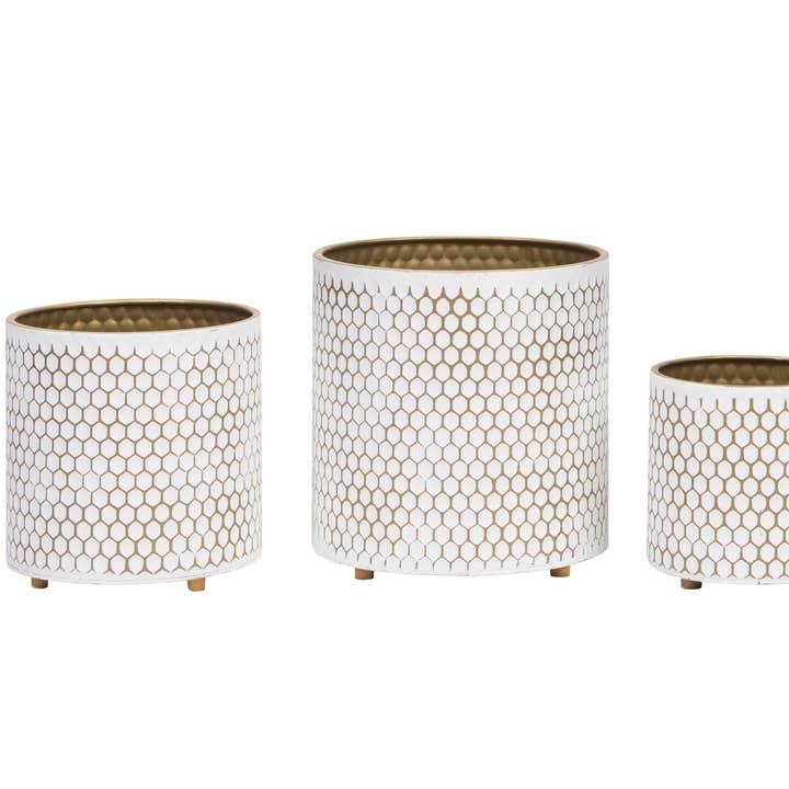 Aspire Home Accents - Wholesale Plant Pot - Honeycomb Modern Planter With Peg Base3
