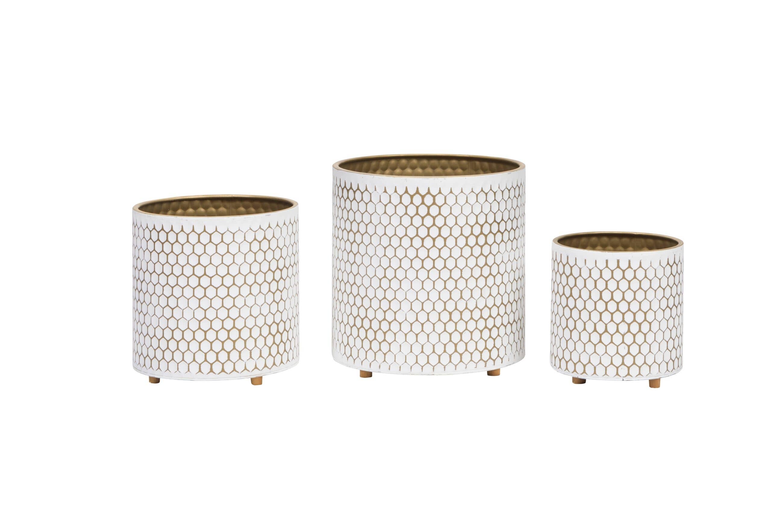 Honeycomb Modern Planter With Peg Base for wholesale by Aspire Home Accents
