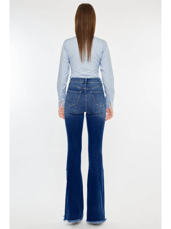 MEDIUM OPEN PACK Western HIGH RISE FRAYED HEM FLARE-KC7858M for wholesale on Faire6