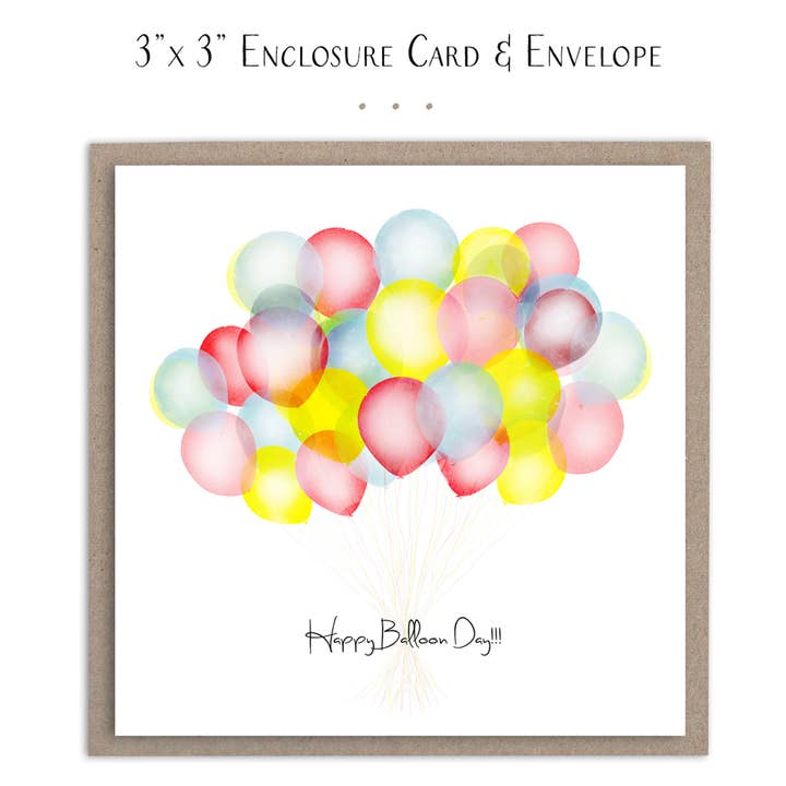 Happy Balloon Day Mini Birthday Card for wholesale by Susan Case Designs
