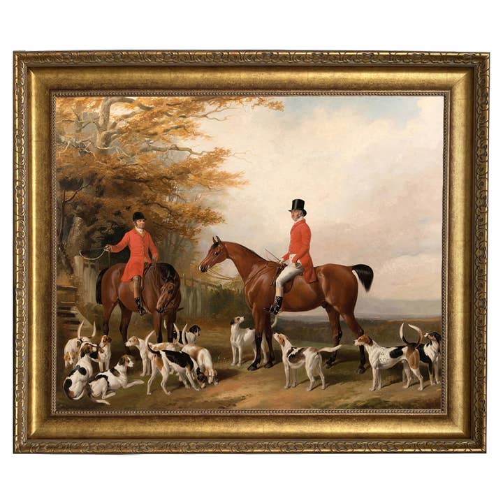 Madison Bay Co. - Historical Home Decor Reproductions - Wholesale Art Print - The Meeting Fox Hunt Scene Vintage Painting Print on Canvas16
