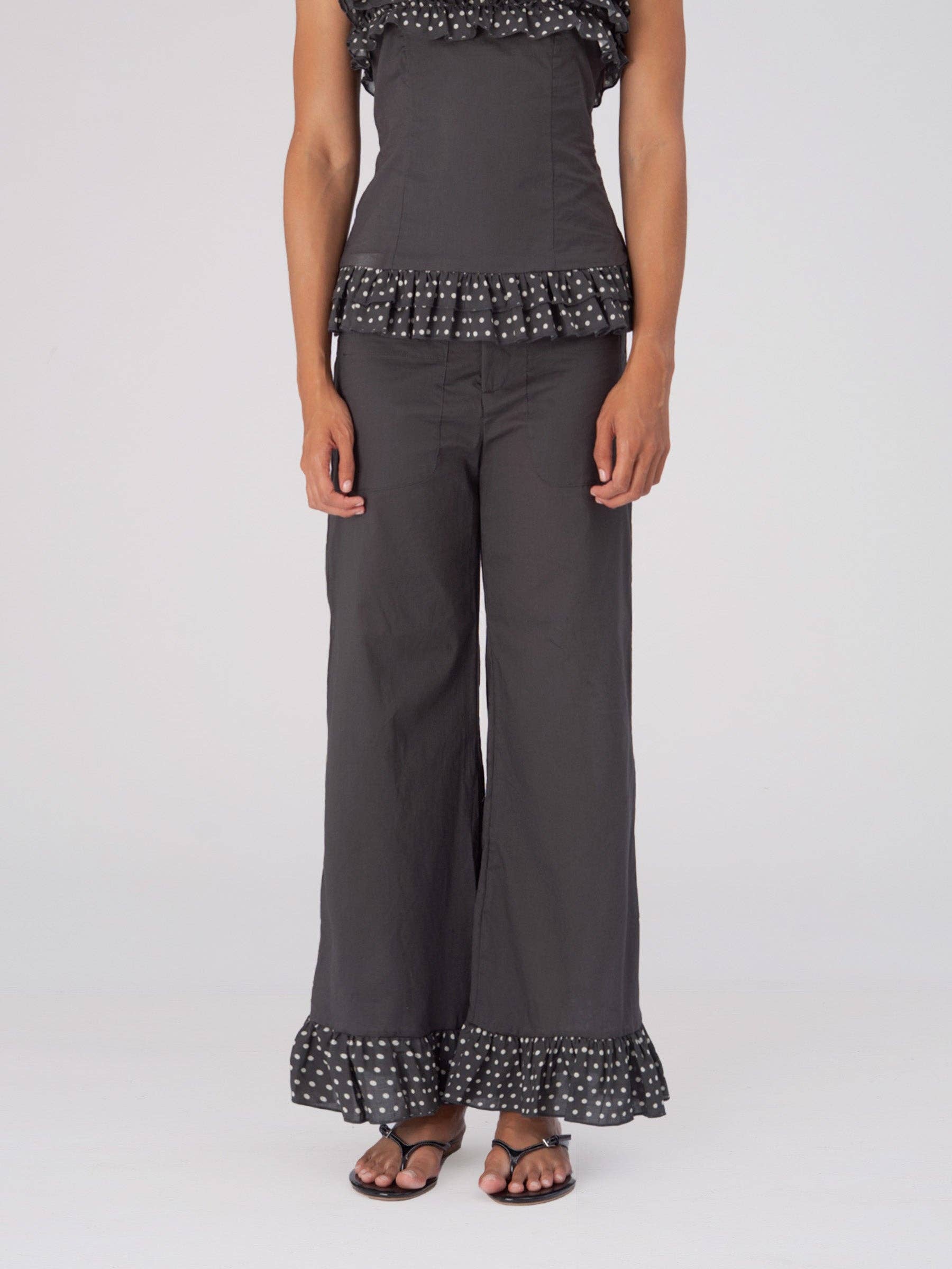 CARMEN SAYS - Wholesale Pants - Women's - Pantalones marrones con lunares de Noctis Night2