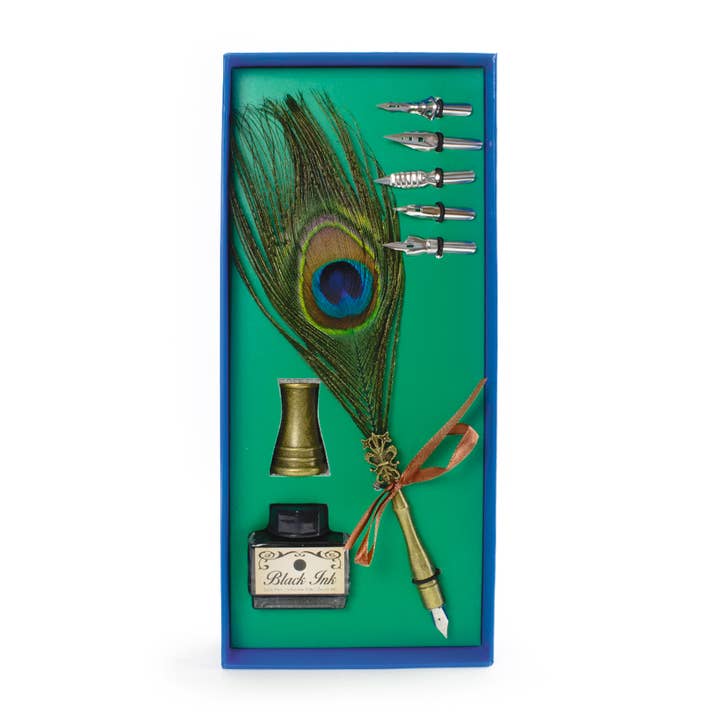 Writing set calligraphy Set, with 5 nips holder, in blue box and other Purchase wholesale quill pens. Free returns & net 60 terms on Faire trending on Faire.