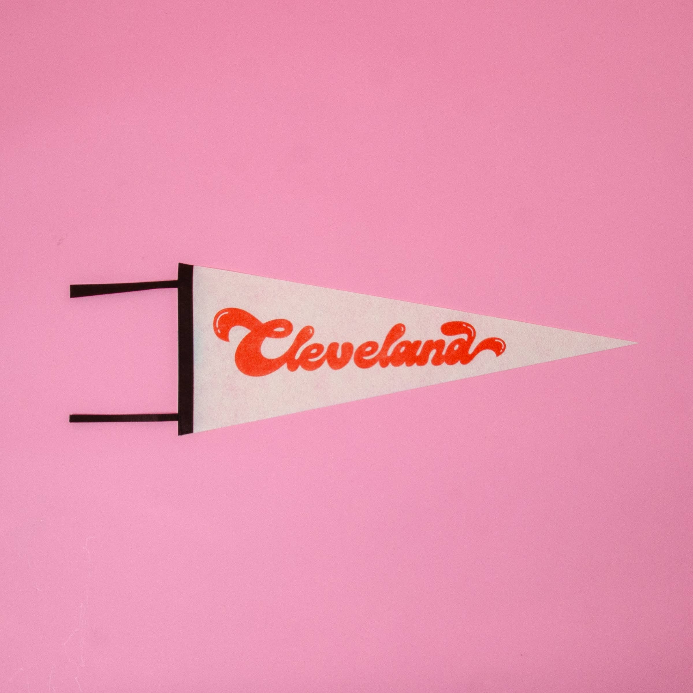 Yikes Design - Wholesale Tapestry/Textile - Cleveland Script Screenprinted Pennant — Retro Felt Pennant6