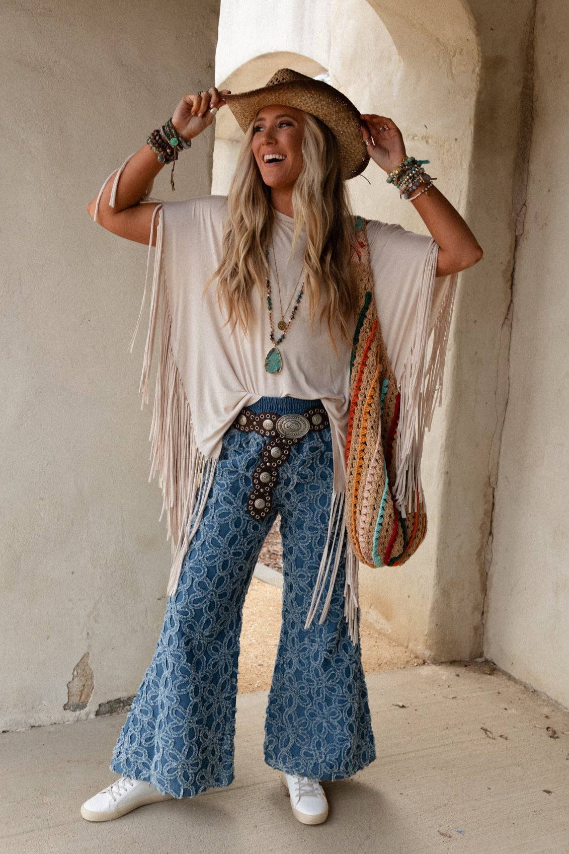 Onyx Oval Western Belt - Black for wholesale on Faire1