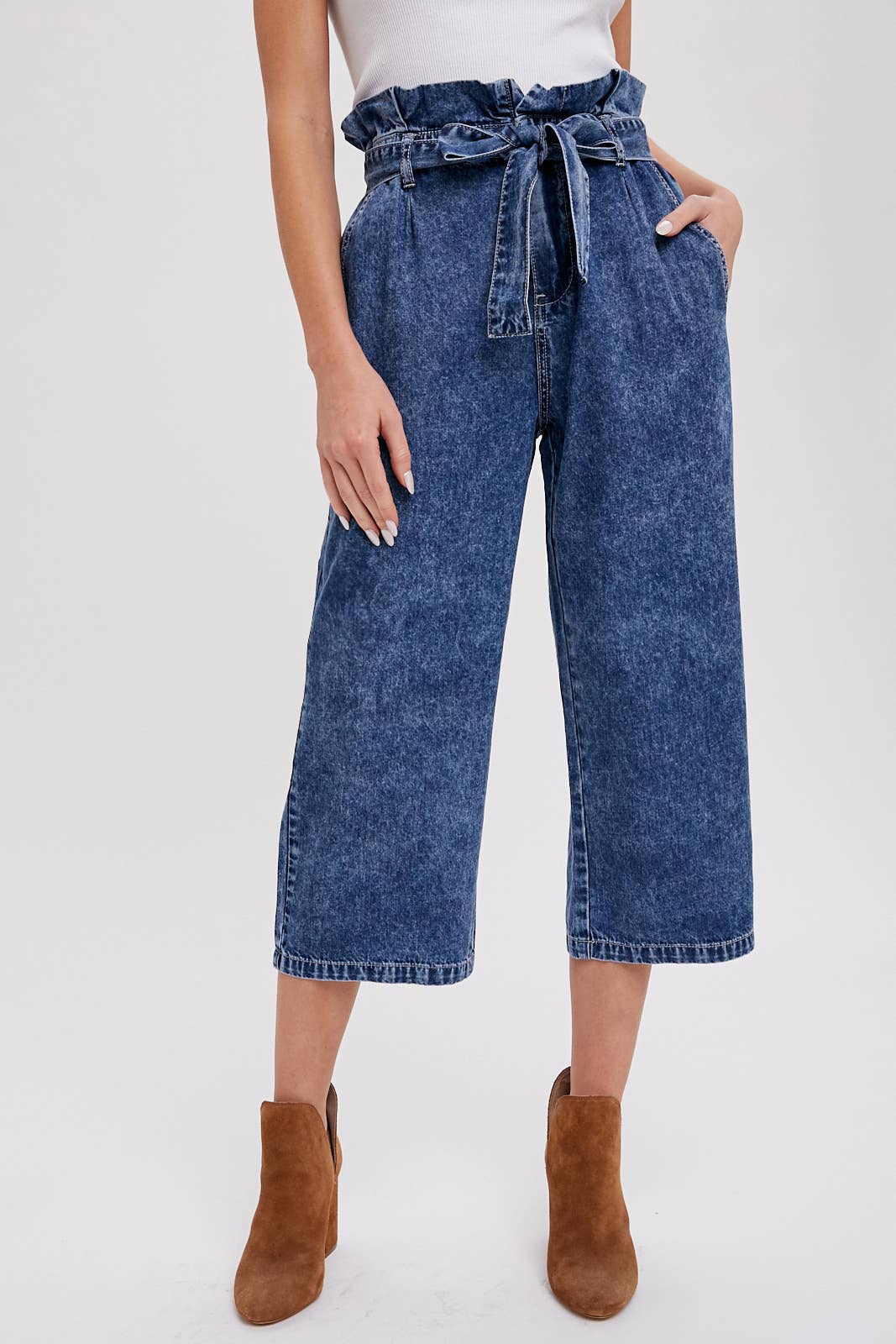 Bluivy - Wholesale Pants - Women's - BELTED PAPERBAG CULOTTES1