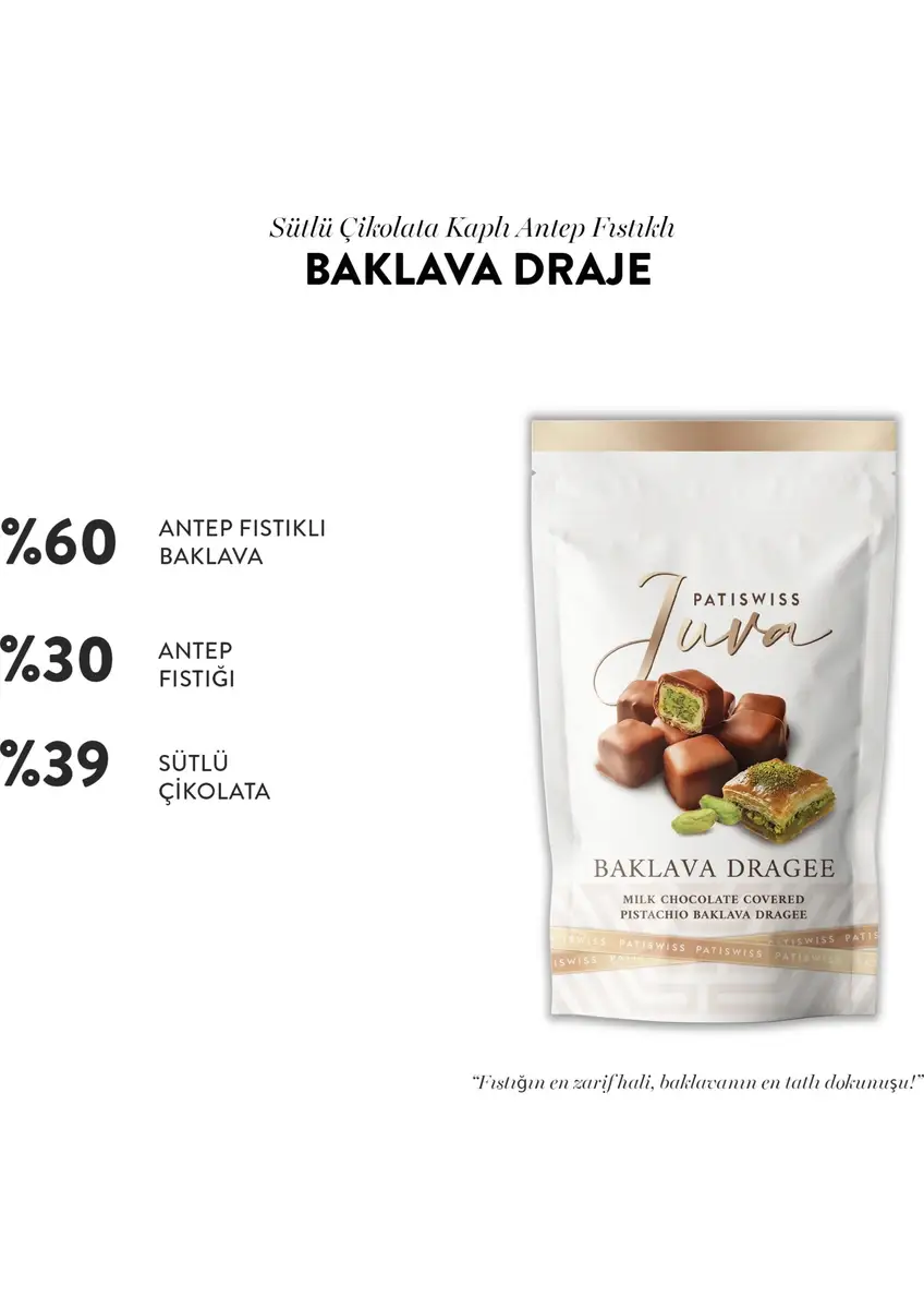 Pistest - Wholesale Chocolate Covered Sweets - Dubai Chocolate Coated Pistachio Baklava Dragee 80 gr1