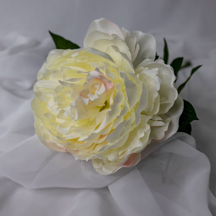 Realistic Artificial Flowers - Wholesale Artificial Flowers - White Peony Bloom Large - Realistic Artificial Flowers3