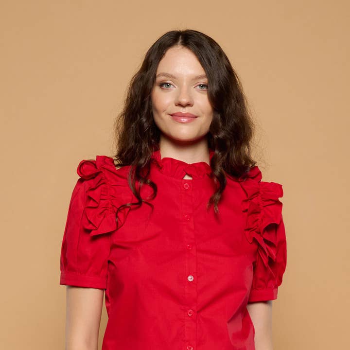 RODE ANIA TOP voor wholesale door Minueto