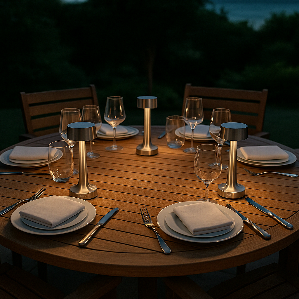 One Preevay Luxury Home Furniture & Decor - Vente Lampes d'appoint/de bureau - Lampe de Table Grace Hospitality - Commodité sans Fil - Rechargeable - Résistante à l'Eau0