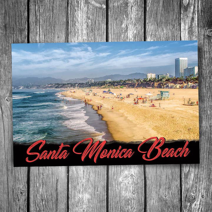 Santa Monica Beach Postcard for wholesale by Christopher Arndt Postcard Co.
