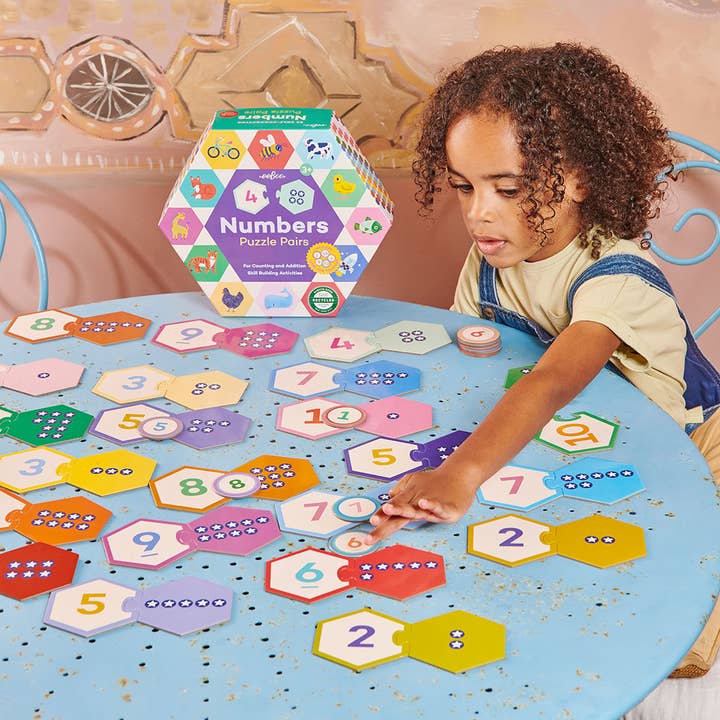 eeBoo - Wholesale Brain Game - Kids - Numbers Hexagon Puzzle Pairs