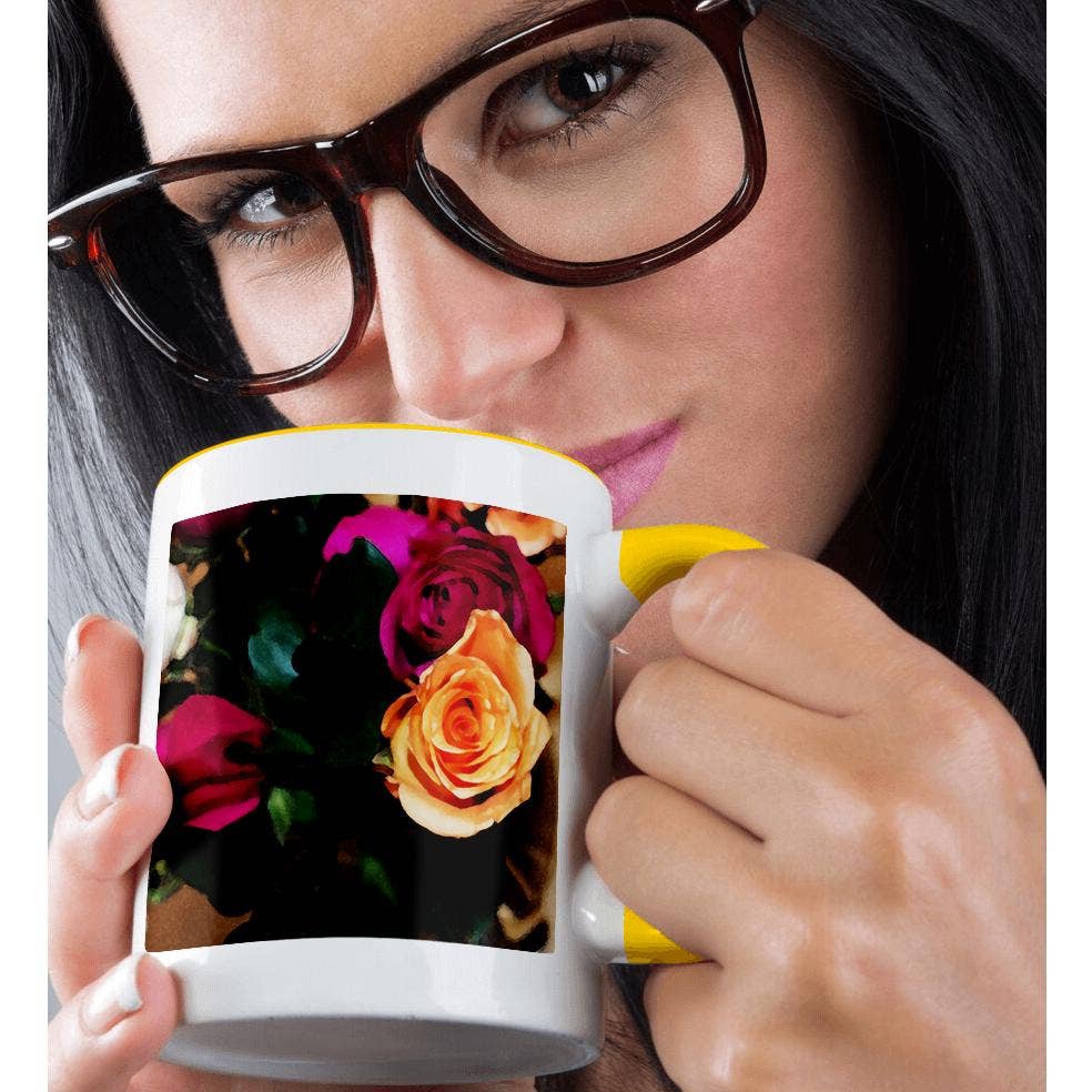 3dRose – wholesale Kaffekoppar – 3dRose, Vackra rosor i en bukett gjorda i en digital fresco, Mugg1