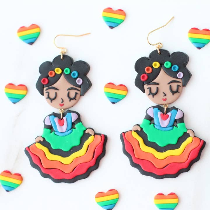 Mexican Rainbow Earrings | Pride Month for wholesale by Skye Eclisse Jewelry