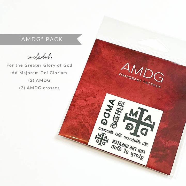 Just Love Prints - Wholesale Temporary Tattoo - "AMDG Collection" Temporary Tattoos
